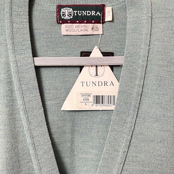 New Tundra Vintage 90s 100% Merino Wool Vest Sweater Sz L Buttons Front Closure - Picture 4 of 7